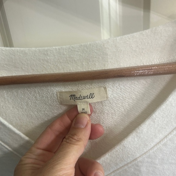 Madewell off-white  V-Neck Sweatshirt size M. Oversized. Balloon sleeves - Picture 6 of 16